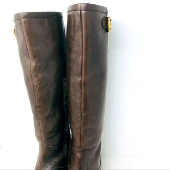 Ralph Lauren tall riding boots brown leather 6.5M equestrian - Picture 3 of 8